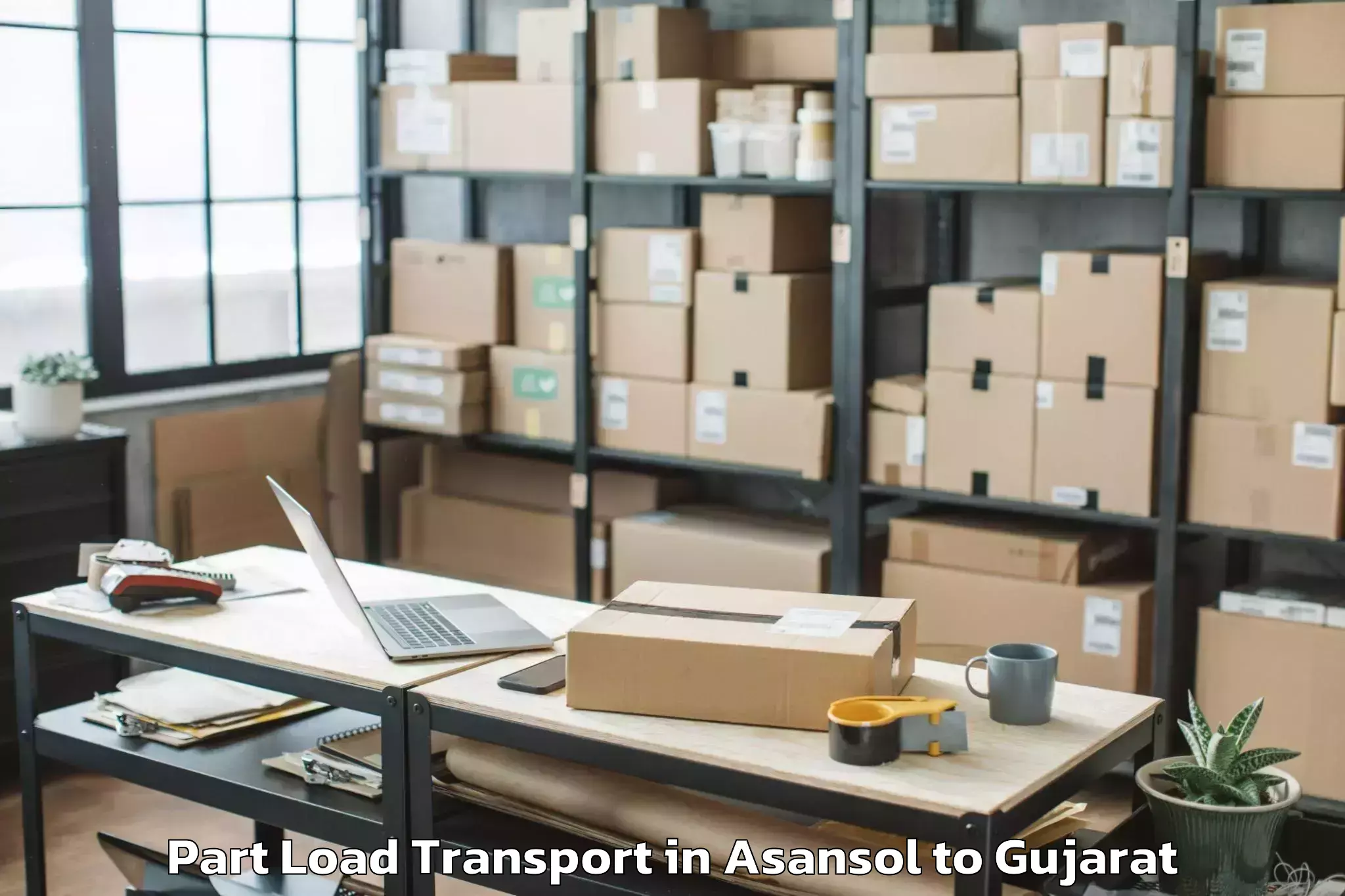 Get Asansol to Kotda Sangani Part Load Transport